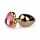 Easytoys Metal No.3 - Anal Dildo with Heart Base - Gold-Pink (1 inch) 