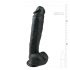 Easytoys - Suction Cup Dildo with Balls, Large (26.5cm) - Black 