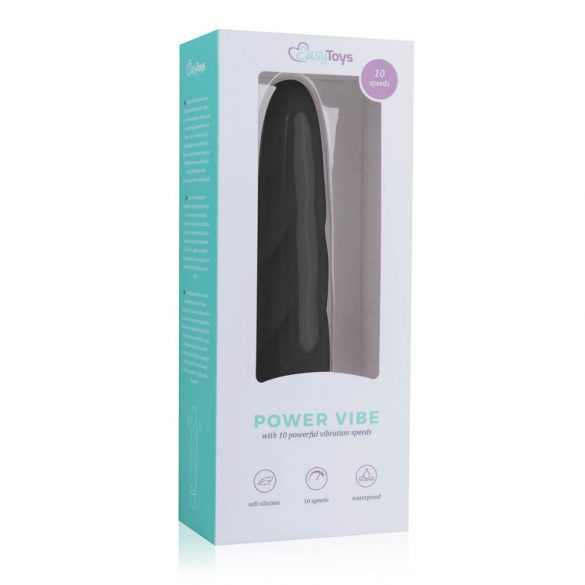 Easytoys Power Vibe - Twisted Silicone Rod Vibrator (Black) 