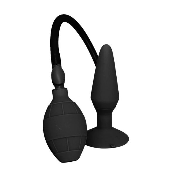 MenzStuff L - Inflatable, Suction Base Anal Dildo - Black (Large) 