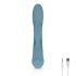 Bloom Violet Rabbit - Rechargeable G-spot Vibrator with Clitoral Arm (Turquoise) 