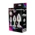 Gleaming Love - anal cone dildo set - silver (3 pieces)