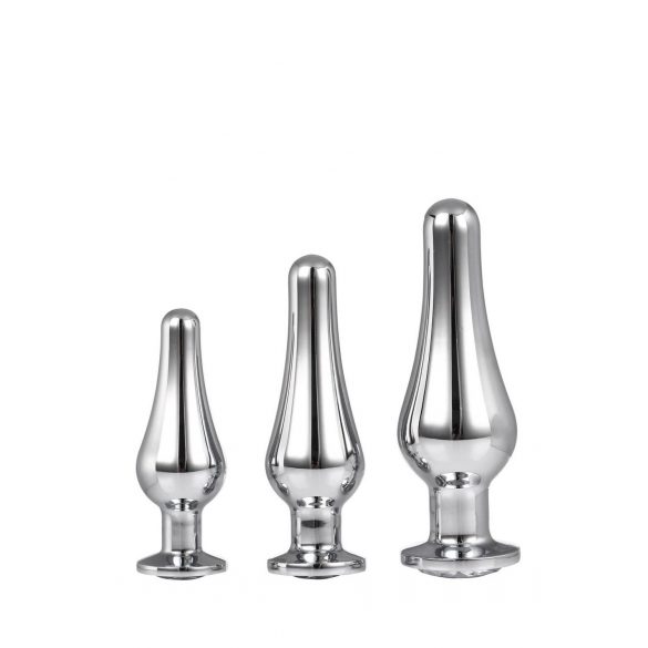 Gleaming Love - Silver Anal Dildo Set (3 Pieces) 