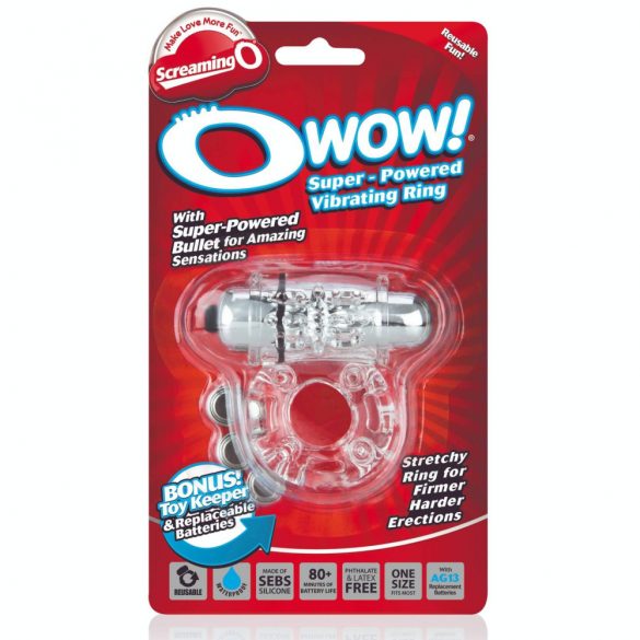 Screaming Owow - Vibrating Penis Ring (Clear) 