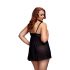 BACI Plus Size - Open, Polka Dot Babydoll - Black (XL-XXL) 