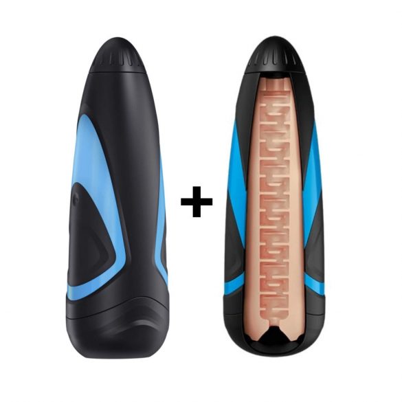 Satisfyer Men One Masturbator with Lusty Tongues Sleeve (Blue-Black) 