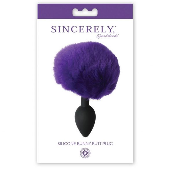 Sportsheets Sincerely - Silicone Anal Dildo with Bunny Tail (Purple) 