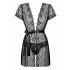 Obsessive Alluria - Lace Robe with Thong (Black)  - L/XL