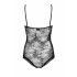 Obsessive Slevika - open lace body with front lace (black)