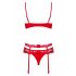 Obsessive Heartina - Lingerie Set (Red)  - L/XL