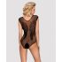 Obsessive B112 - Sleeveless, Angel Wing, Open Mesh Bodysuit (Black) 