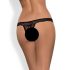 Obsessive Miamor - Rhinestone Open Lace Thong (Black)  - XXL