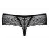 Miamor Obsessive - Black Lace Thong with Rhinestones 