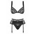 Obsessive Heartina - Lingerie Set (Black)  - L/XL