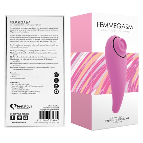 FEELZTOYS Femmegasm - Rechargeable 2in1 Clitoral Vibrator (Pink) 