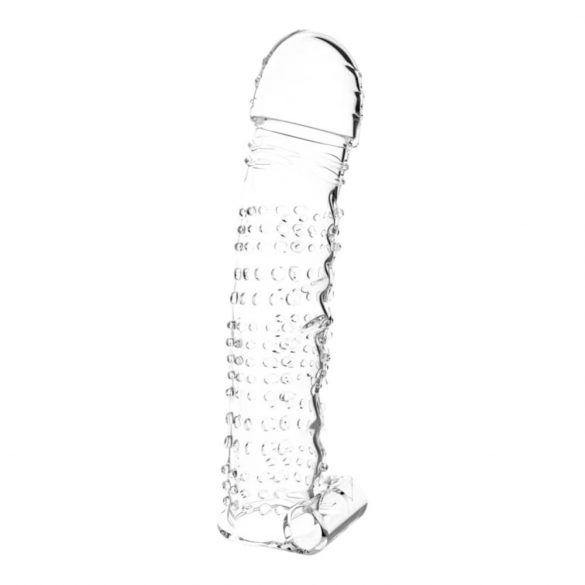 Lonely - Textured Vibrating Penis Sleeve (Transparent) 